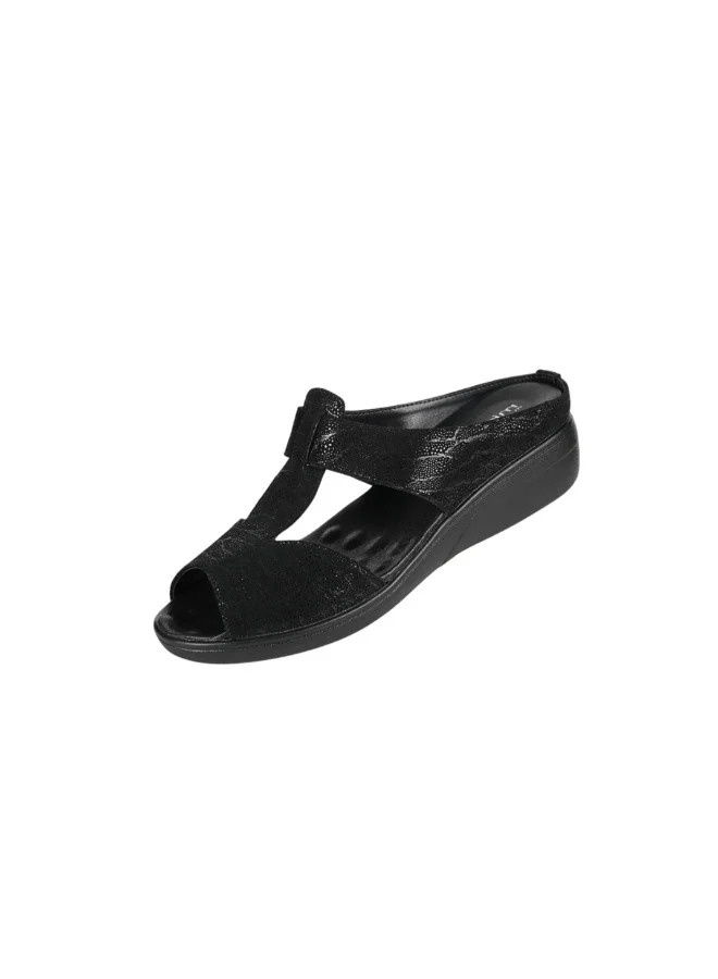 ميشيل مورجان 092-2842 Michelle Morgan Ladies Flat Casual Sandals 2418-21 Black