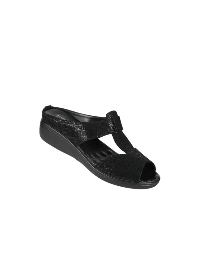 ميشيل مورجان 092-2842 Michelle Morgan Ladies Flat Casual Sandals 2418-21 Black