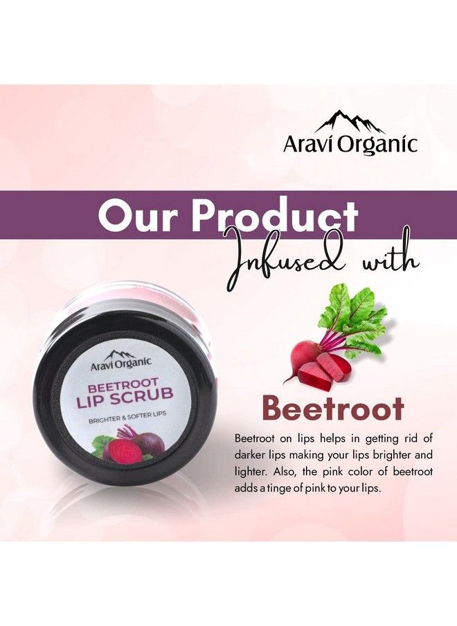 Aravi Organic Beetroot Lip Lightening Scrub Balm For Darkchapped & Pigmented Lips Best Exfoliating  - Image 3