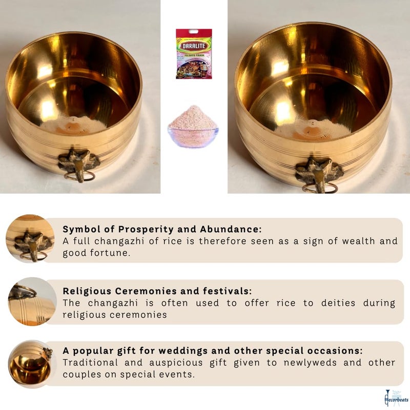 DecorBeats وعاء قياس الأرز من النحاس الأصلي DecorBeats بحجم كبير 1 وحدة مثالي لحفلات الزفاف والمناسبات الدينية وعاء قياس تقليدي Changazhi للأرز والحبوب - Image 4