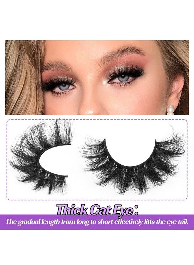 Goddvenus False Eyelashes Fluffy Mink Cat Eye Lashes Strip Pack 10 Pairs 18Mm Wispy D Curl Fake Lashes That Look Like Extensions 8D Full Dramatic Eyelash By Goddvenus - Image 3