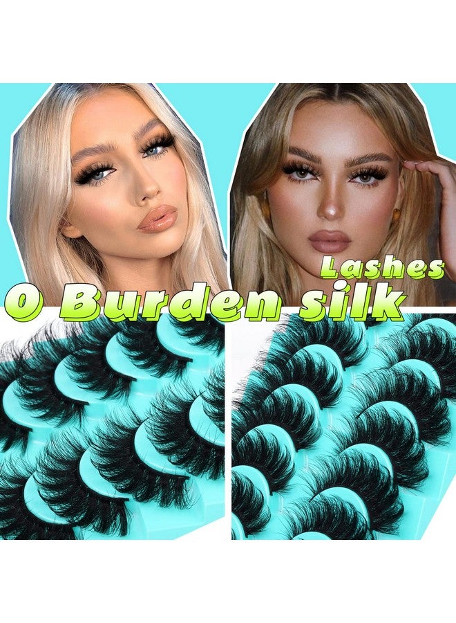 Goddvenus False Eyelashes Fluffy Mink Cat Eye Lashes Strip Pack 10 Pairs 18Mm Wispy D Curl Fake Lashes That Look Like Extensions 8D Full Dramatic Eyelash By Goddvenus - Image 5