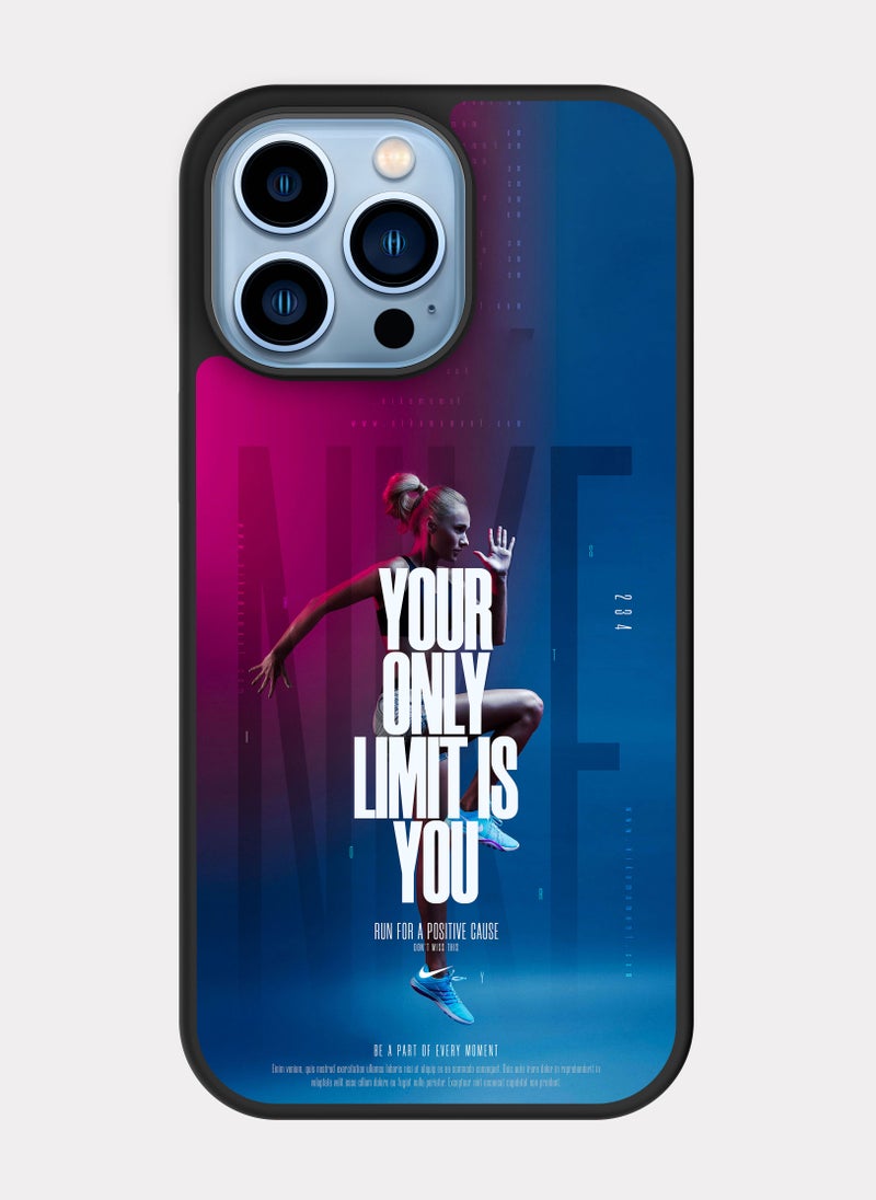 بكسلات كفر ايفون 13 برو ماكس اقتباس انجليزي الحد الوحيد هو انت - Image 1