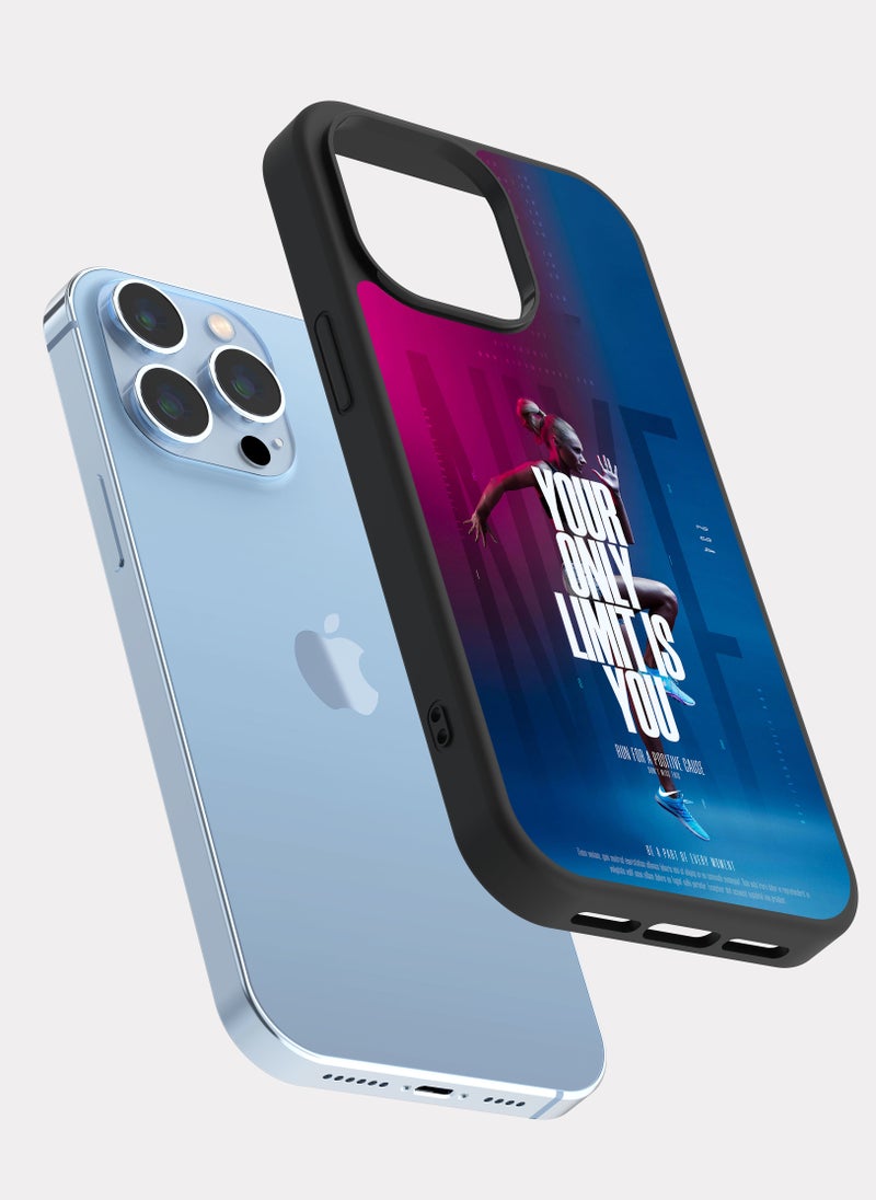 بكسلات كفر ايفون 13 برو ماكس اقتباس انجليزي الحد الوحيد هو انت - Image 2