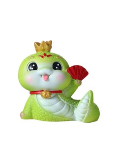 Generic Mini Snake Figurine Miniature Green Snake Statue 2025 Year of The Snake Mascot Figure Resin Good Luck Animal Sculpture Ornaments for Home Office Decor  - Image 1
