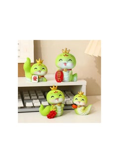 Generic Mini Snake Figurine Miniature Green Snake Statue 2025 Year of The Snake Mascot Figure Resin Good Luck Animal Sculpture Ornaments for Home Office Decor  - Image 2