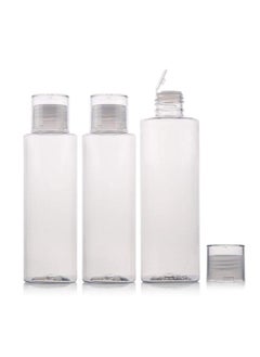 SYBL 3Pcs 150ml/5oz Empty Refillable Clear Plastic Soft Tube Squeezable Bottle With Flip Cover Cosmetic Makeup Bath Shower Gel Lotion Liquid Shampoo Storage Container Jars 