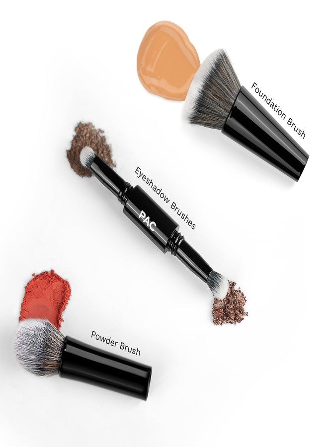 باك مجموعة فرش مكياج متكاملة من PAC | فرشاة كريم أساس، فرشاة بودرة، وفرشتان لظلال العيون | مجموعة فرش مكياج صغيرة الحجم وسهلة الحمل - Image 2