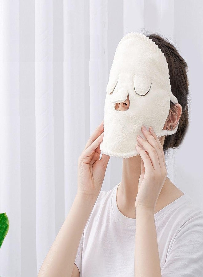 لوزين، قطعتان من مناشف تبخير الوجه الناعمة، قابلة لإعادة الاستخدام، منشفة سميكة للوجه، كمادات باردة وساخنة، مرطبة، للعناية بالبشرة، مناسبة للاستخدام في صالونات التجميل أو المنزل، لون أبيض - Image 2