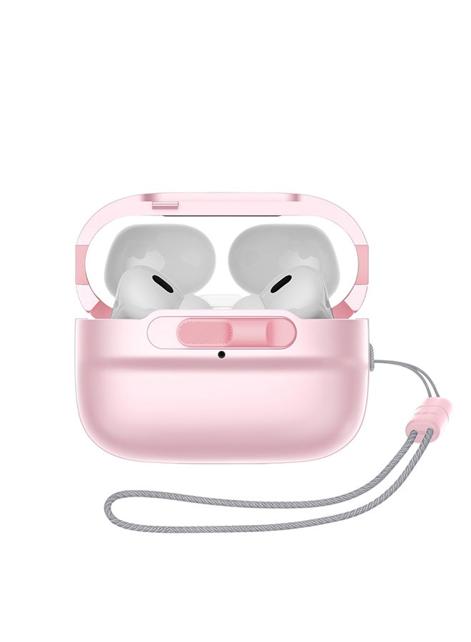 اي اس ار ESR غطاء حماية لـ AirPods Pro (الجيل الثاني/الأول)، متوافق مع MagSafe، قفل غطاء مغناطيسي، حماية كاملة من السقوط مع حبل تعليق، لون وردي - Image 1