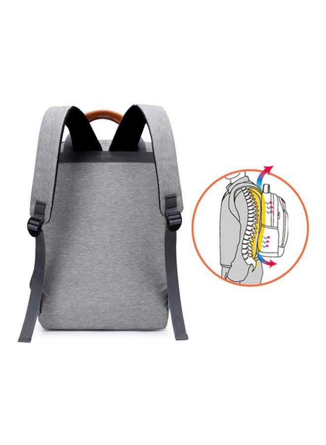Taoleqi Anti-Theft Travel Backpack Grey/Orange - Image 2