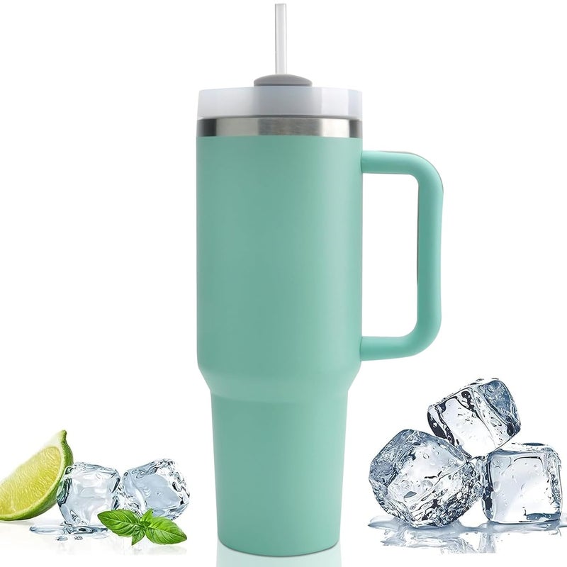 Ketumal Ketumal 1200 ML Stainless Steel Tumbler with Handle Lid and Straw Double Insulated Cup with Handle for Hot and Cold 100 Leakproof Mug for Office Gym and Travel  - Image 1