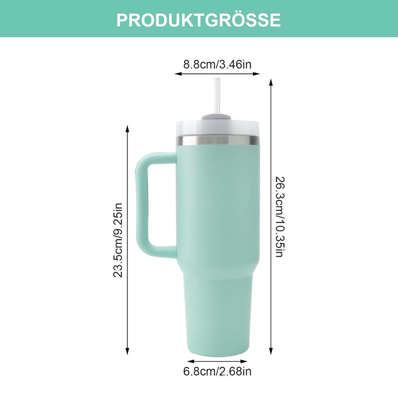 Ketumal Ketumal 1200 ML Stainless Steel Tumbler with Handle Lid and Straw Double Insulated Cup with Handle for Hot and Cold 100 Leakproof Mug for Office Gym and Travel  - Image 2