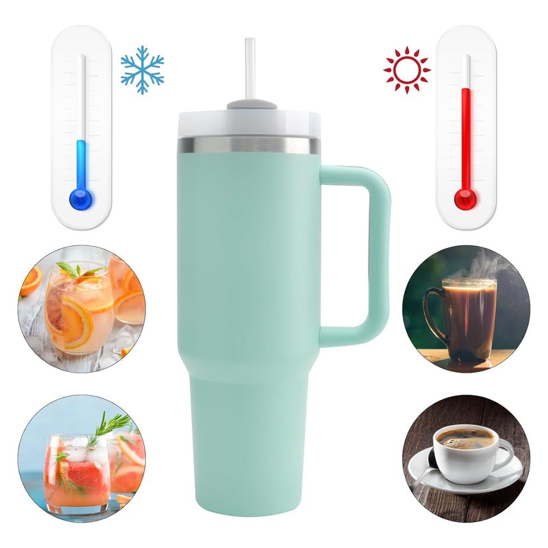 Ketumal Ketumal 1200 ML Stainless Steel Tumbler with Handle Lid and Straw Double Insulated Cup with Handle for Hot and Cold 100 Leakproof Mug for Office Gym and Travel  - Image 3