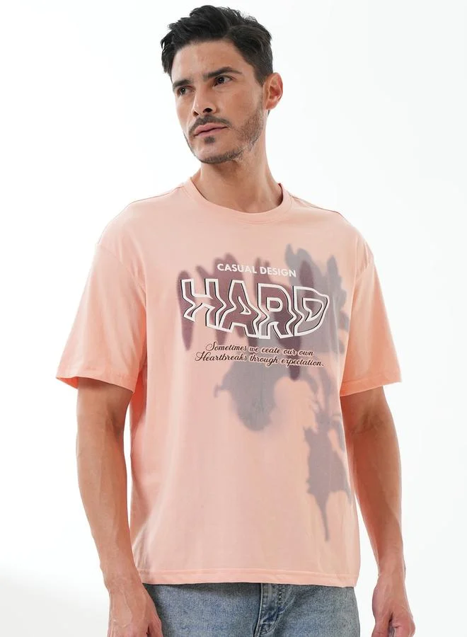 تايك تو Peach Graphic Print Round Neck T-Shirt By Reprise