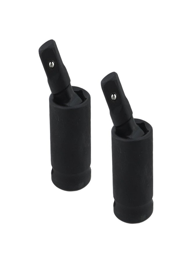 FarBoat 2 Pcs Impact Socket Adapter 1/4" Universal Joint Sockets Chrome Vanadium Steel Swivel Socket Flexible Sockets Extension, Black - Image 1