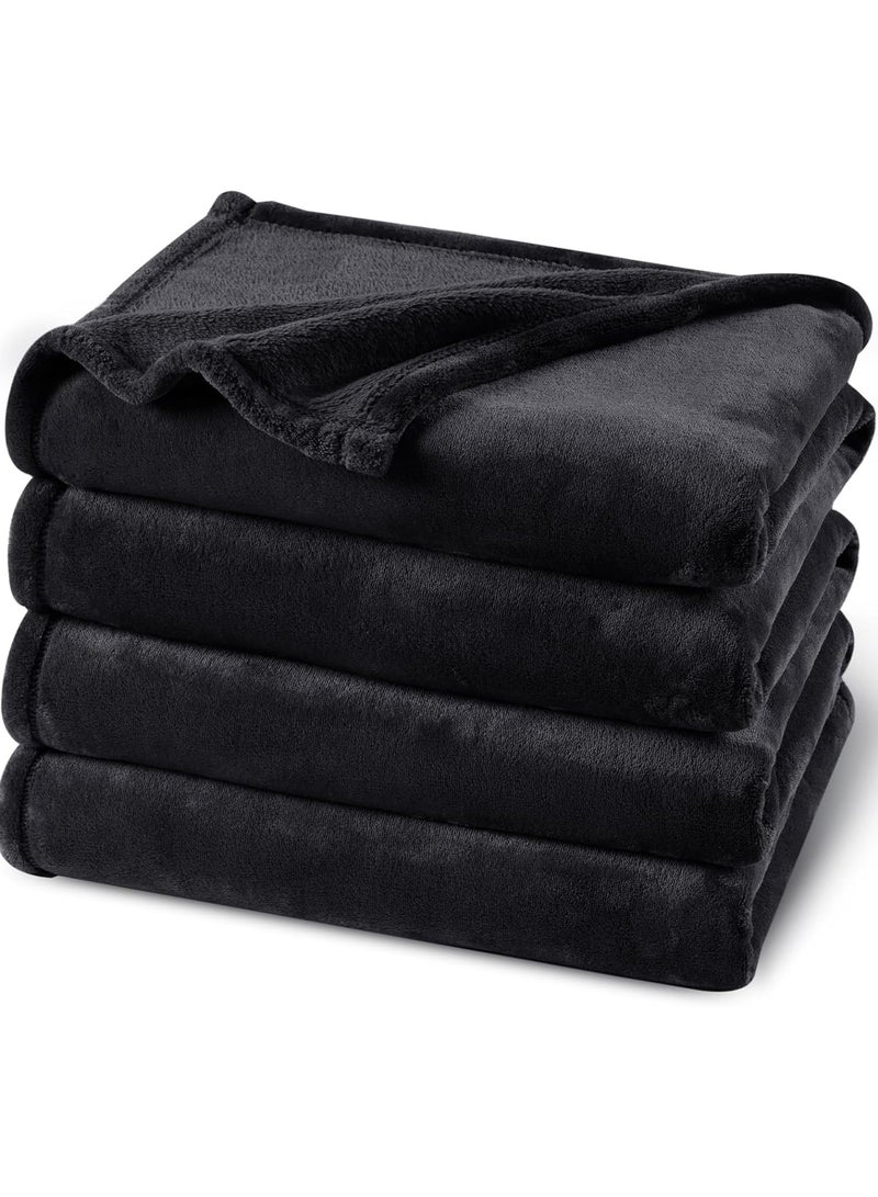 فابينني بطانية سرير ناعمة كالحرير، مصنوعة من الألياف الدقيقة، مقاس 150×200 سم، لون أسود، وزن 280 جرام/م2 - Image 3