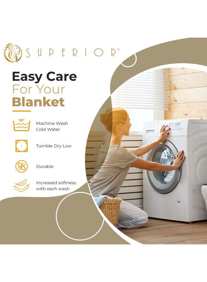 Superior 100% Cotton Blanket Oversized Throw, Woven Blanket for Couch, Bed, Bedding, Farmhouse, Home Essentials, Cute and Cozy Bohemian Blankets, Herringbone Weave, Full/Queen, Sage - Image 5