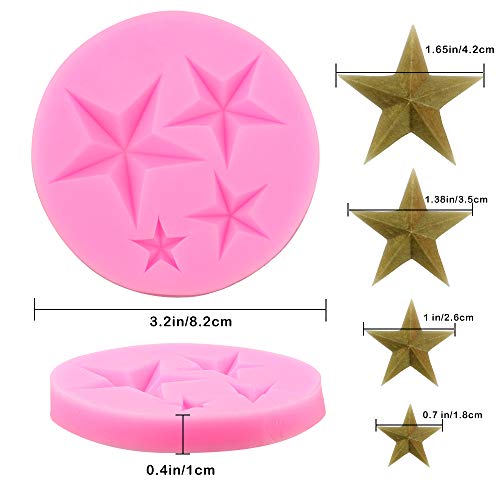 HengKe Star Silicone Mold,2pcs 3D Stars Shape Silicone Mold for DIY Jelly Shots Gum Paste Fondant, Pudding Soap, Handmade Ice Cream,Chocolate, Crystal Ice Cube,Cupcake Cake Topper Decoration - Image 2
