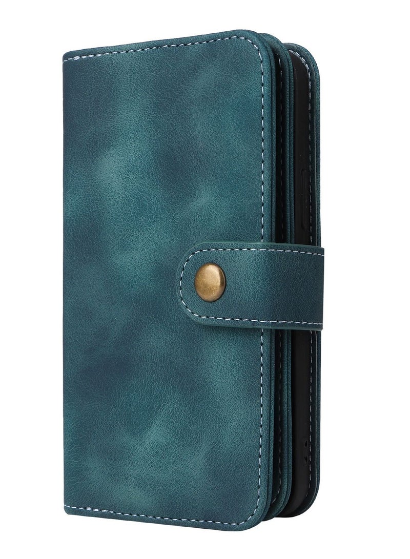 Suteni Flip Cover Leather Protective Hidden Card Slots Phone Case for iPhone