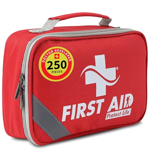 Protect Life Survival First Aid Kit for Home/Business, Camping Survival Kits | Mini Travel First Aid Kit | Camping Equipment | Small Kits for Car | Outdoor Emergency Survivals Pack - 250pcs - Image 1