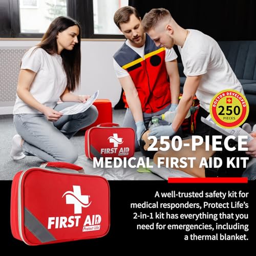 Protect Life Survival First Aid Kit for Home/Business, Camping Survival Kits | Mini Travel First Aid Kit | Camping Equipment | Small Kits for Car | Outdoor Emergency Survivals Pack - 250pcs - Image 3