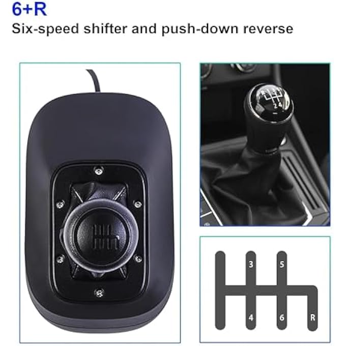 rayihni GEAR SHIFTER FOR LOGITECH G29 DRIVING FORCE Â€“ HIGH-PERFORMANCE SIX-SPEED H-PATTERN SHIFTER WITH PUSH-DOWN REVERSE, DURABLE CONSTRUCTION, SECURE MOUNTING FOR RACING WHEELS - Image 2
