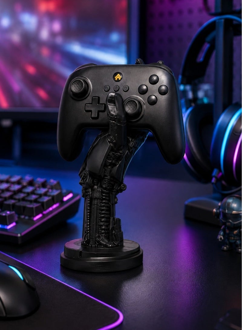 1 Piece Cyberpunk Robotic Hand Gaming Controller And Headphone Stand Black Gamer Desk Decoration 24 × 9 cm - Image 1
