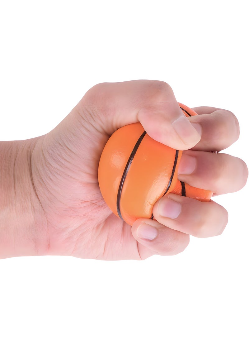 MAGIC VAULT كرات رياضية صغيرة من الرغوة، عبوة من 12 كرة للأطفال والكبار، كرة بيسبول صغيرة، كرة قدم، كرة سلة، كرة ضغط، لعبة كبيرة، كرات تزيين الحفلات، كرات صغيرة من الرغوة للاسترخاء (كرة السلة) - Image 4