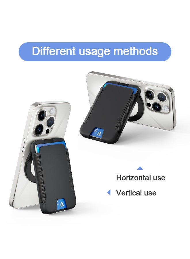 عام محفظة ماج سيف مع حامل قابل للتعديل لسلسلة آيفون 17/16/15/14/13/12، محفظة هاتف مغناطيسية، حاملة لـ 3 بطاقات. - Image 4