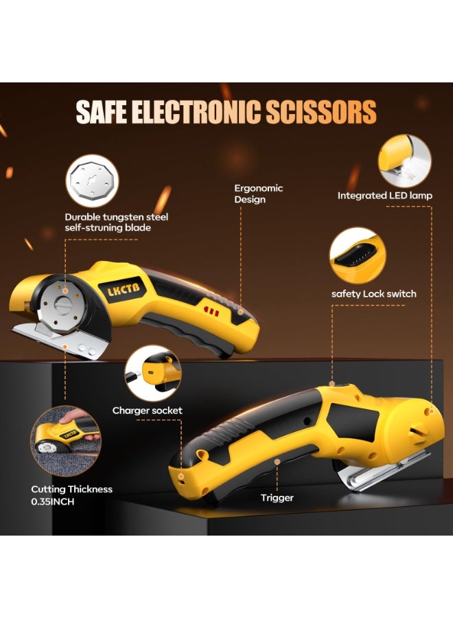 Electric Scissors, Cardboard Cutter, With LED Light, High-Efficiency Brushless Motor, 3500mAh Battery, Tungsten Steel Blade, Suitable for Cloth, Cardboard, Leather, Carpet Wire Rope Cutters - Image 5