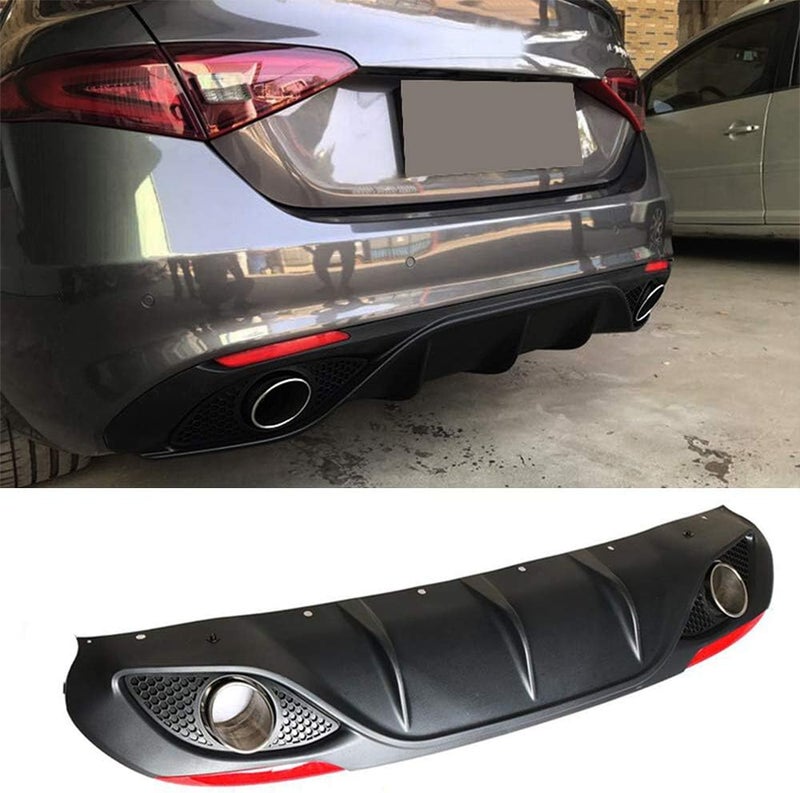 QASULER Car Rear Bumper Diffuser Lip Spoiler for Alfa Romeo Giulia - Image 5