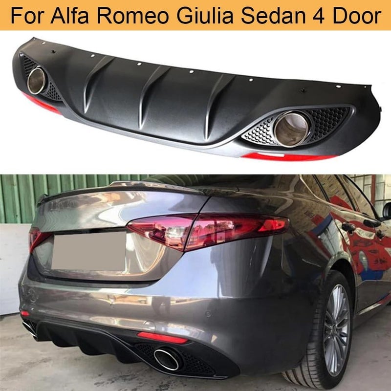 QASULER Car Rear Bumper Diffuser Lip Spoiler for Alfa Romeo Giulia - Image 4