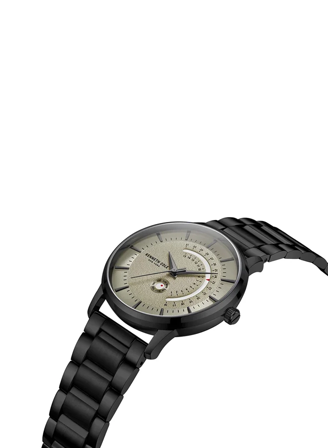 كينيث كول نيو يورك ساعة كينيث كول بعقارب وسوار ستانلس ستيل أسود  ملم مقاومة للماء