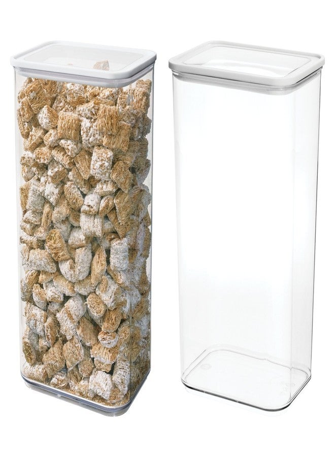 InterDesign iDesign Extra Large Airtight Kitchen Canister with Peel 'N Place Erasable Label - Set of 2 - Clear/White - Image 1