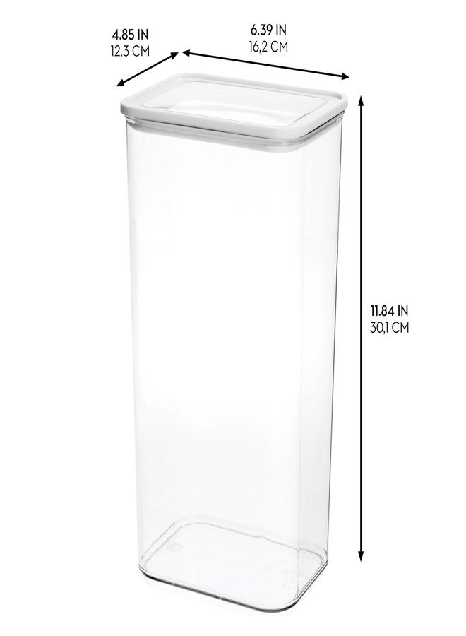 InterDesign iDesign Extra Large Airtight Kitchen Canister with Peel 'N Place Erasable Label - Set of 2 - Clear/White - Image 3