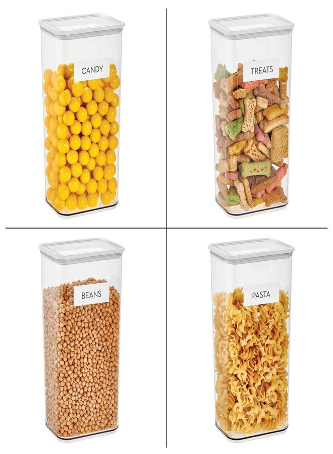 InterDesign iDesign Extra Large Airtight Kitchen Canister with Peel 'N Place Erasable Label - Set of 2 - Clear/White - Image 4