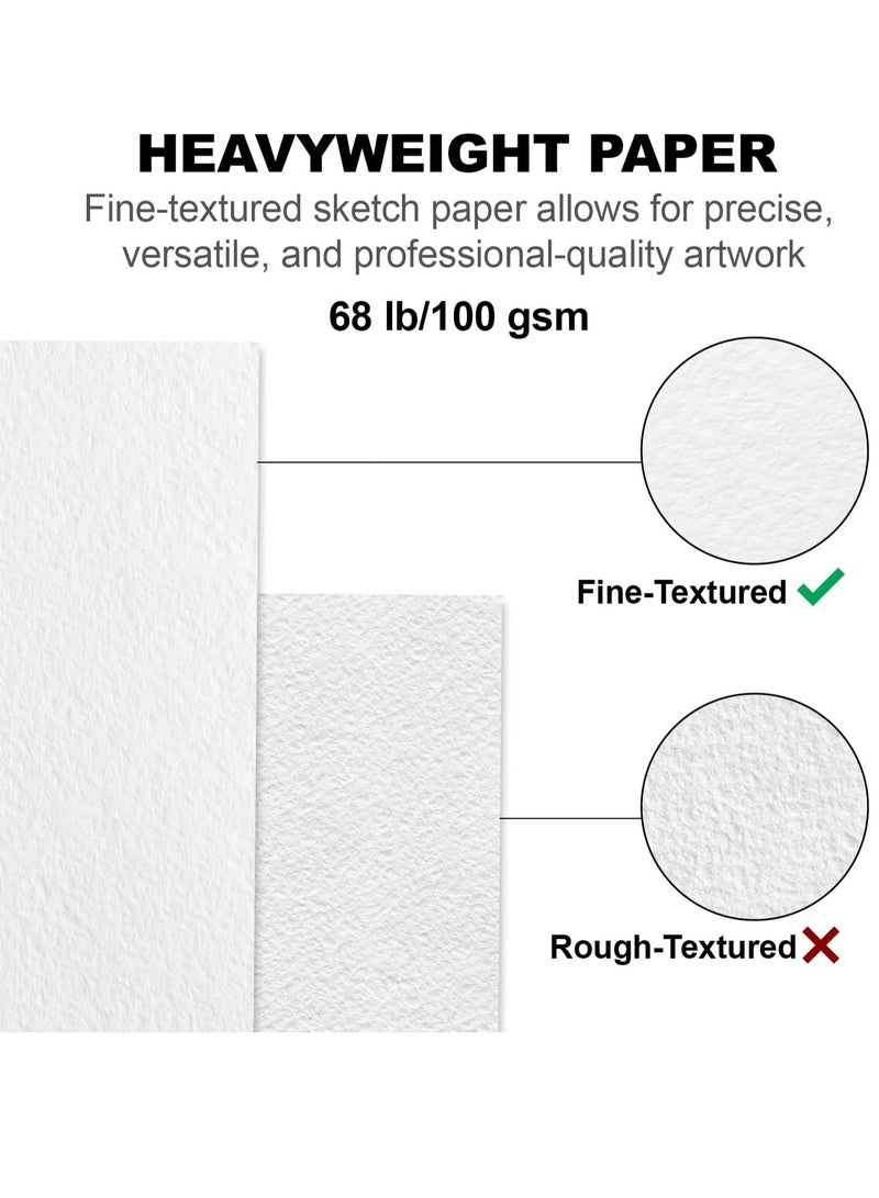 غايو دفتر رسم فني، 100 ورقة، حلزوني، دفتر تلوين للرسم بالأكريليك والألوان المائية، مقاس 9×12 بوصة - Image 3