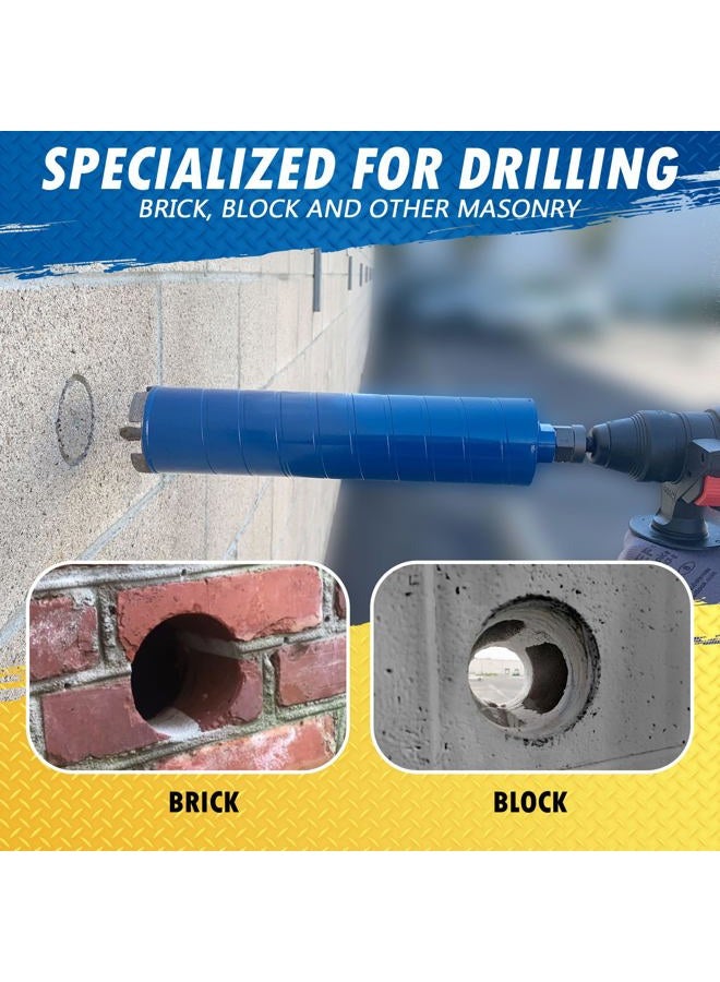 EDiamondTools Dry Core Bit for Brick and Concrete Block with Pilot Bit - 4" Diameter - 1/2" Shank Arbor - #30/40 Diamond - Image 3