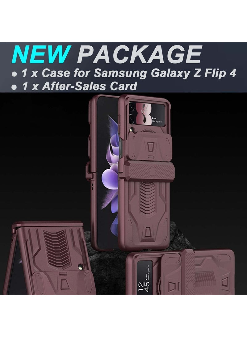 GOLDEN MASK For Samsung Z Flip 4 Military Shape Design with Slide Lens - (winne) - Image 2