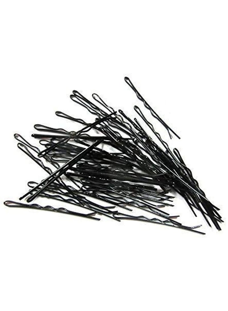 مملكة الإكسسوارات مشابك شعر معدنية من أكسسورايز كينجدوم، دبابيس بوبي، دبابيس على شكل حرف U، دبابيس تصفيف الشعر، دبوس جودا، مجموعة أدوات صالون تصفيف الشعر للنساء والفتيات (اللون: أسود | المقاس: صغير | عبوة من 3 قطع، 24 قطعة). - Image 2