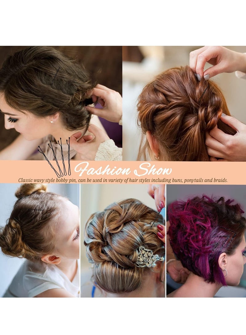 مملكة الإكسسوارات مشابك شعر معدنية من أكسسورايز كينجدوم، دبابيس بوبي، دبابيس على شكل حرف U، دبابيس تصفيف الشعر، دبوس جودا، مجموعة أدوات صالون تصفيف الشعر للنساء والفتيات (اللون: أسود | المقاس: صغير | عبوة من 3 قطع، 24 قطعة). - Image 3