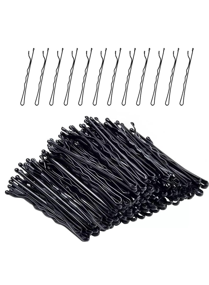 مملكة الإكسسوارات مشابك شعر معدنية من أكسسورايز كينجدوم، دبابيس بوبي، دبابيس على شكل حرف U، دبابيس تصفيف الشعر، دبوس جودا، مجموعة أدوات صالون تصفيف الشعر للنساء والفتيات (اللون: أسود | المقاس: صغير | عبوة من 3 قطع، 24 قطعة). - Image 1