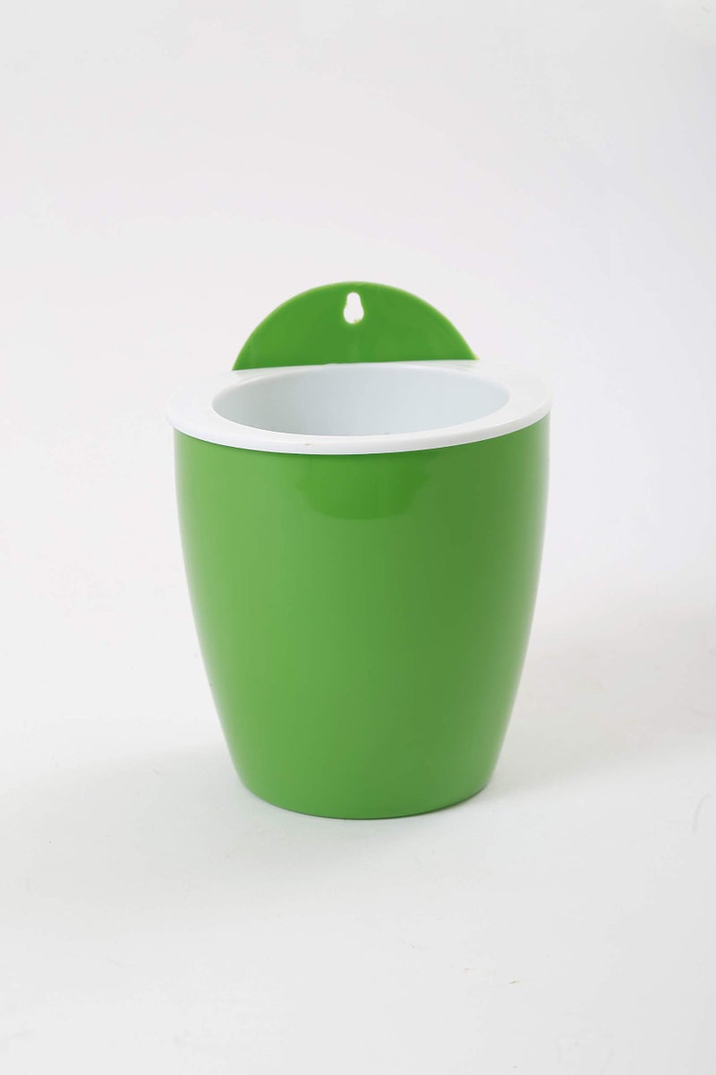 CAPPL Self Watering Hanging Planter Flower Pot (Green-White Pack of 6) - Image 1
