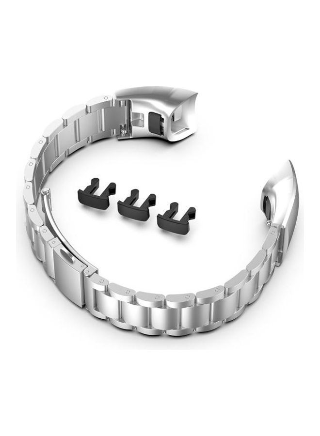 NIBEMINENT Three Beads Steel Wrist Strap Watchband For Huawei Honor Band 4 (CRS-B19)/Honor 5 (CRS-B19S) Silver - Image 5