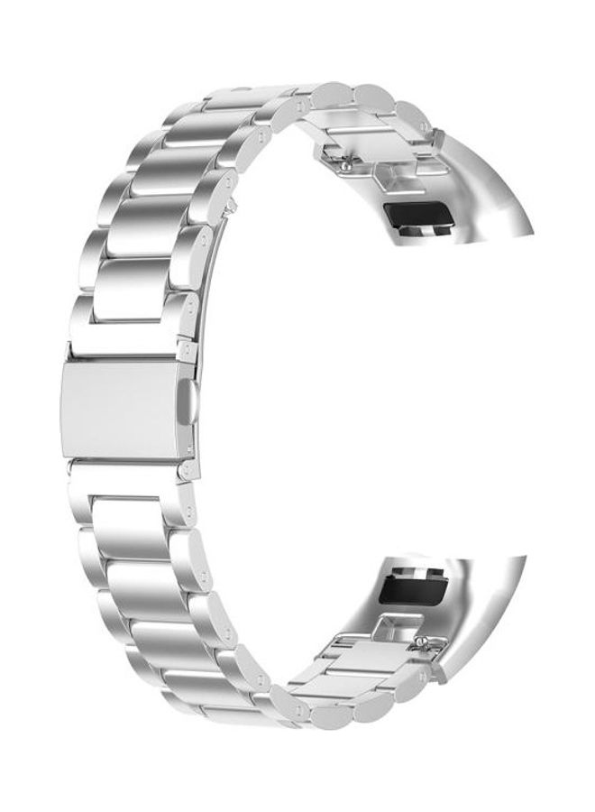 NIBEMINENT Three Beads Steel Wrist Strap Watchband For Huawei Honor Band 4 (CRS-B19)/Honor 5 (CRS-B19S) Silver - Image 3