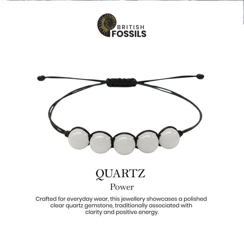British Fossils Natures Gift Cord Bracelet Quartz - Image 4