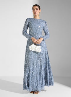 Long Sleeve All Over Sequin Split Maxi Dress - pzsku/ZA2A1E2C3201E6A8056A5Z/45/_/1741239941/a1127db1-6a0e-4722-9fe3-9bb95e95fc95