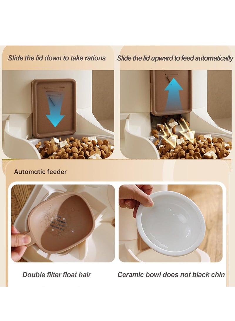 Gravity Pet Feeder and Waterer – 2-in-1 Automatic Ceramic Food and Water Dispenser with Detachable Storage, Ideal for Small Pets, Convenient Self-Refilling System for Food and Water, Pet Feeding Solution - Image 4
