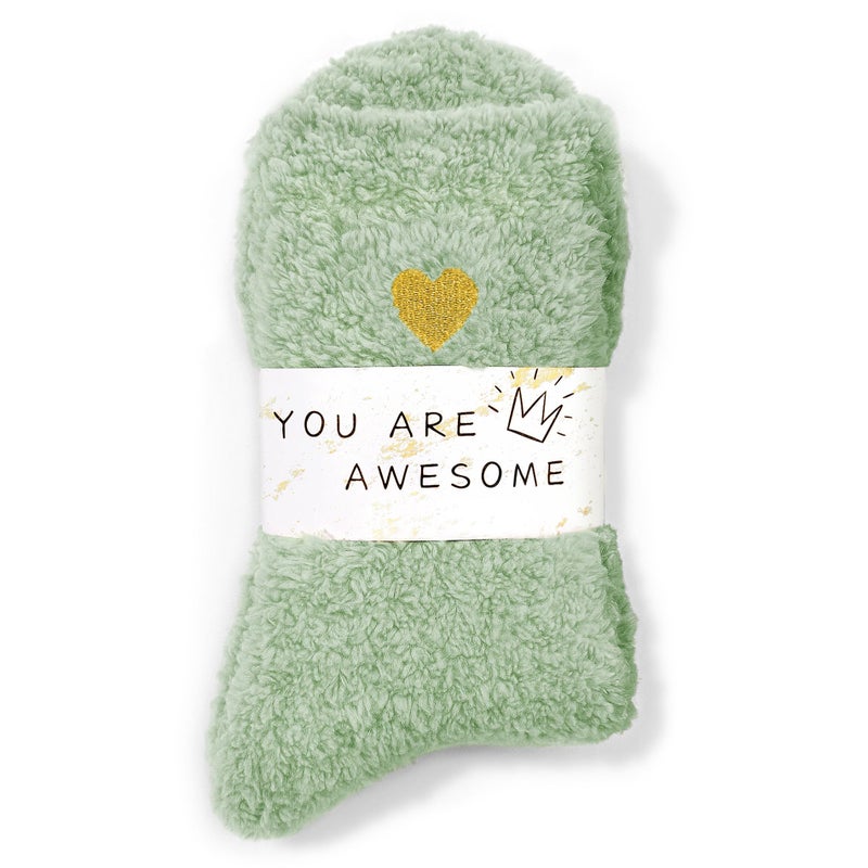 American Trends Green Socks for Women & Men Cozy Soft Comfy Luxurious Fabric Sleep Socks for Him & Her Green Gifts - Image 1